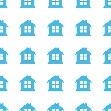 Unique House seamless pattern Stock Illustration