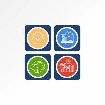 Unique icon sign smart data computer cloud trend to presentation support class Stock Illustration