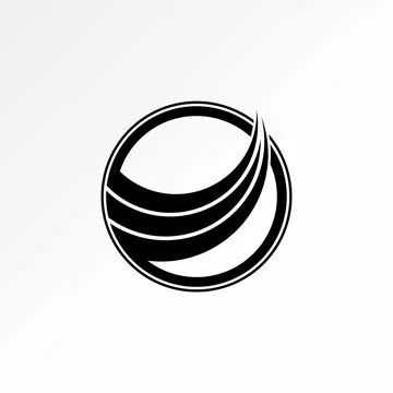 Unique icon three cutting fast swoosh on circle line badge emblem icon Illustrazione stock