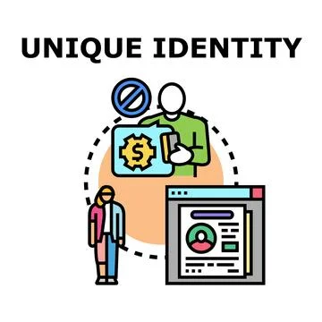 Unique identity data protection and access concept Stock Illustration