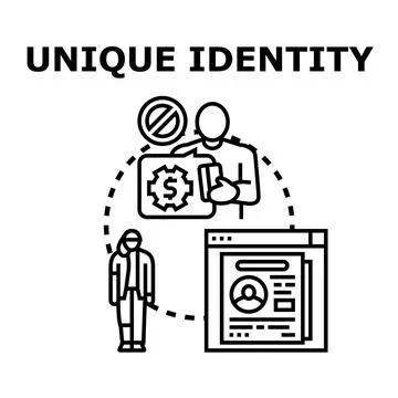 Unique identity data protection and access concept Stock Illustration
