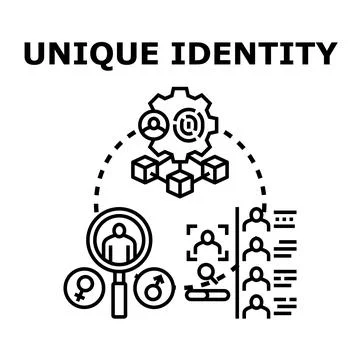 Unique identity digital data management system Stock Illustration