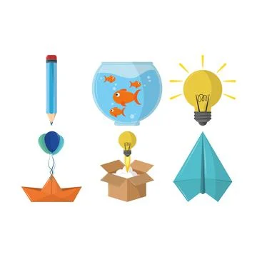 Unique imagination set Stock Illustration