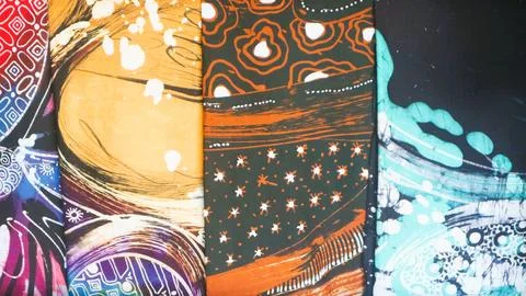 Unique Indonesian batik patterns offer a various color art background 스톡 사진