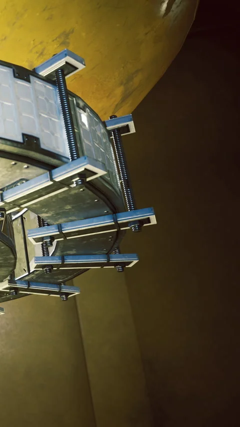 Unique industrial design showcases creative engineering in a modern setting Stock Footage 340078672