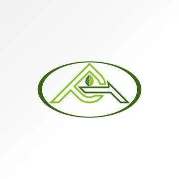 Unique initail letter AP or AP font on line connect monogram green nature Stock Illustration