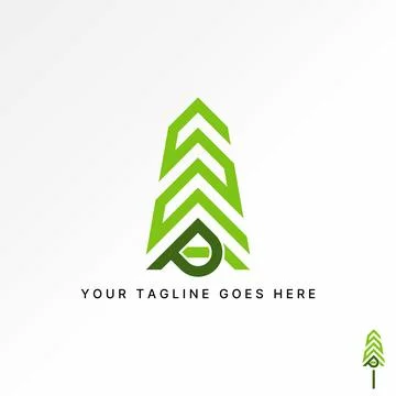 Unique initial letter AP or AP font on line tree monogram green nature Stock Illustration