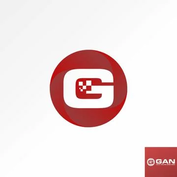 Unique initial letter G font circle and square tech monogram typography Stock Illustration