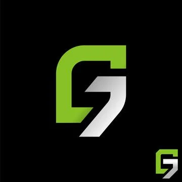 Unique initial letter G7 or GC font tech sport monogram typography branding Stock Illustration