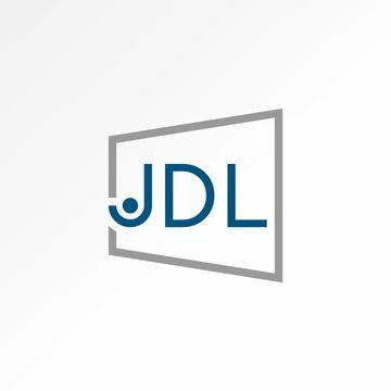 Unique initial letter JDL font human line window screen art happy active Stock Illustration