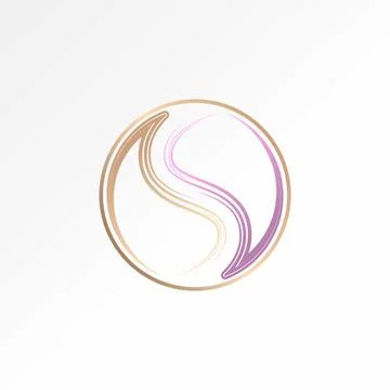 Unique initial letter S or SS font artistic yin yang monogram painting Illustrazione stock