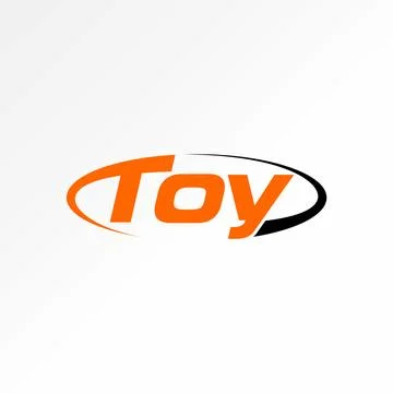Unique initial TOY sans serif font line art ellipse monogram typography Illustrazione stock