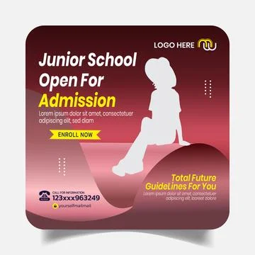 Unique Innovative Back To School Social Media Post Design Banner Stock Illustration