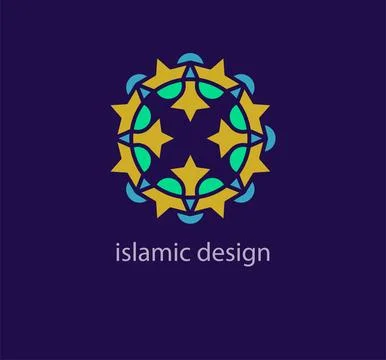 Unique islamic logo design template style. Stock Illustration