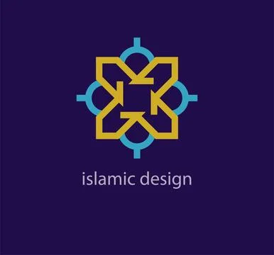 Unique islamic logo design template style. Stock Illustration