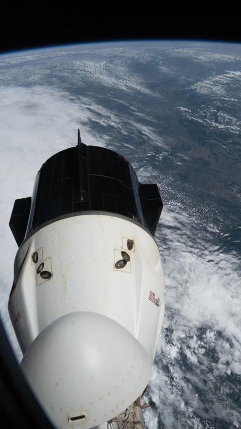 Unique ISS Footage: Cygnus Module Flyover Earth Stock Footage 329936519