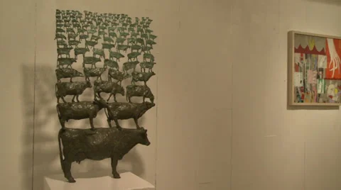 Unique items in art gallery (3 of 4) Stock Footage 32029244