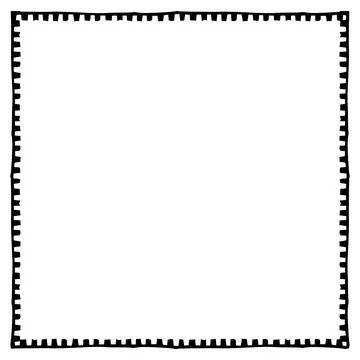 Unique Jagged Border Black Square Frame Layout Stock Illustration