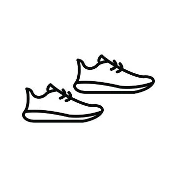 Unique Jogger Shoes Vector Line Icon Stock Illustration