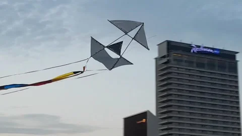 A unique kite rises to the sky Stock Footage 167517157