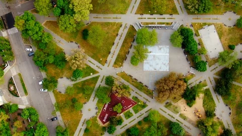 Unique landscape design of the park in mulet / pentagram type Stock Footage 121338381