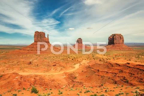 The unique landscape of Monument Valley, Utah, USA Stock Photos