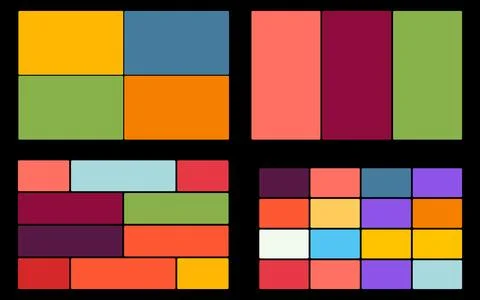 Unique layout grid template collection for creative professionals and studios Stock Illustration