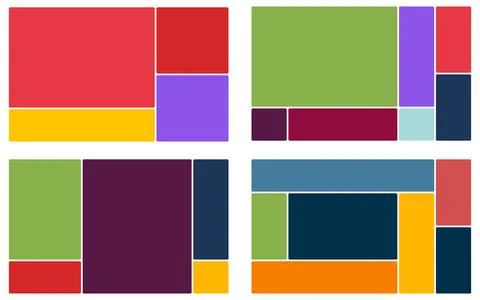 Unique layout grid template collection for digital and print media projects Stock Illustration