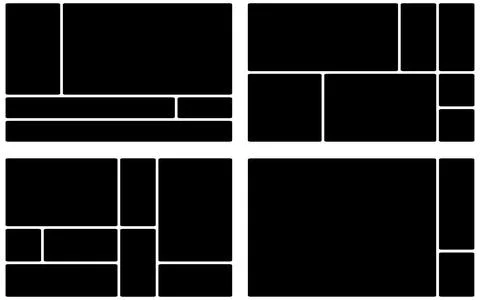 Unique layout grid template set for print, branding, and social media designs Stock Illustration