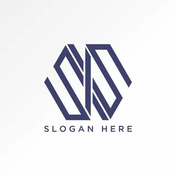 Unique letter initial SIS font on line hexagon monogram typography Stock Illustration