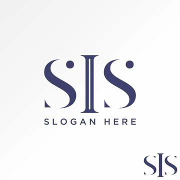 Unique letter initial SIS serif font on cutting monogram typography Stock Illustration