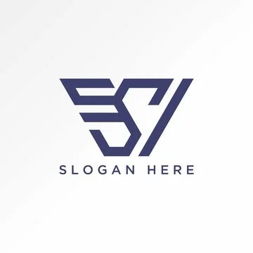 Unique letter initial SSI merge font on triangle monogram typography Illustrazione stock
