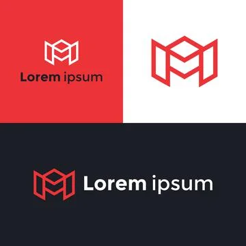 Unique Letter M logo design polygon shape - creative simple m font icon Stock Illustration