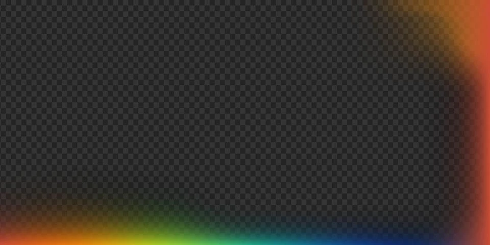 Unique light leak featuring a spectrum of colors including blue, green, and.. 스톡 일러스트