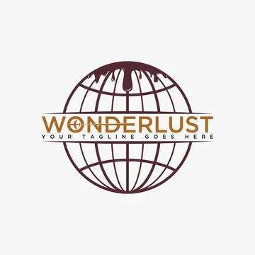 Unique line globe for emblem or background with aircraft and chocolate drop Stock Illustration