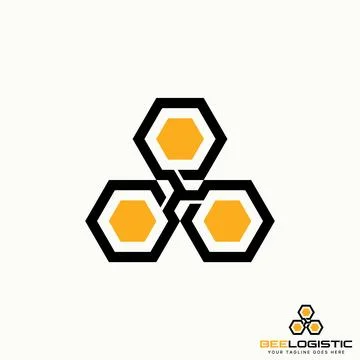 Unique lineout bound 3 hexagons like bee house. Related to animal or precision 스톡 일러스트