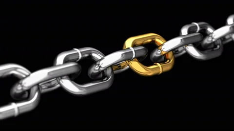 Unique link in a chain Stockbeeldmateriaal 57682241