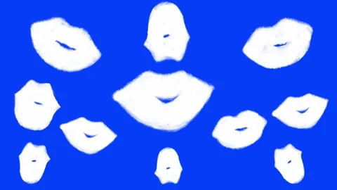 Unique lip prints arranged in a captivating pattern create an engaging artistic Stock Footage 292688480