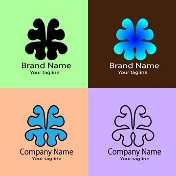 Unique logo design, clover symbol of prosperity Stock Illustration