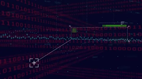 Unique loop video with computer coding and digital interface Stock Footage 330291090