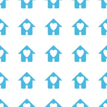 Unique Love house seamless pattern Illustrazione stock