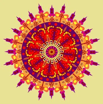 Unique Mandalas Design With Combination Shape Stock Illustration