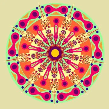 Unique Mandalas Design With Combination Shape Illustrazione stock