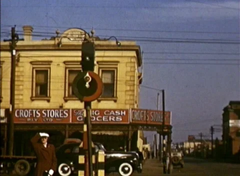 Unique Melbourne Traffic Light / Signal, Australia (1947) Video stock 153470644