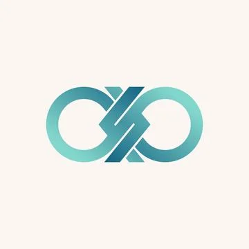 Unique meta or infinity sign with cutting and bracket on side like letter S font イラスト素材