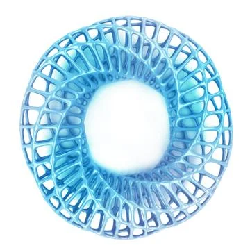 Unique metallic blue framework shaped jewelry product design concept Stockillustratie