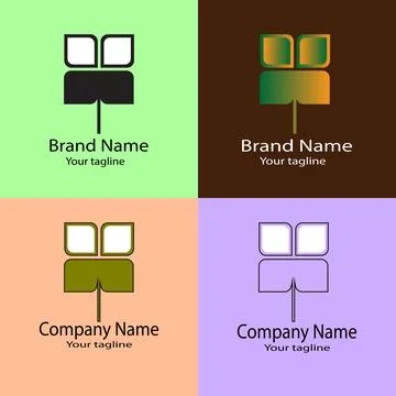Unique Modern Tree of Growth Logo Design Stock Illustration