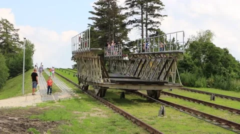 A unique monument of hydraulic engineering The ramps on the Canal Elblag Pola Video stock 54525032