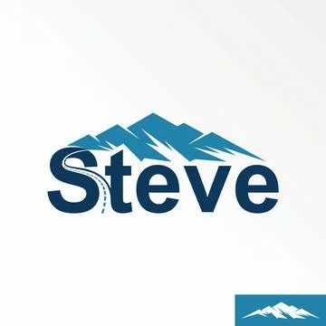 Unique mountain and road between letter S and T font image graphic Stock Illustration