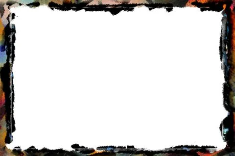 Unique multicolour border frame of artistic strokes of paint Foto stock
